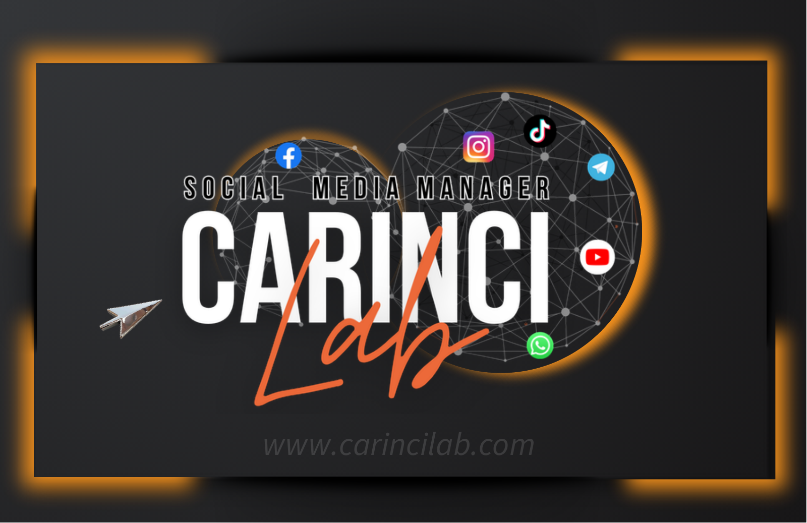Fronte originale del biglietto CarinciLab con logo
